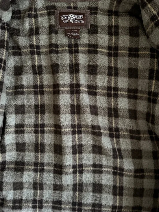 Vintage Levi's Brown Jacket with Cream Plaid Lining - Picture 3 of 3